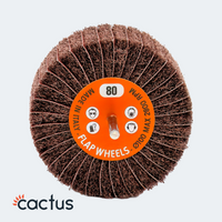 SurfSaviour Flap Wheel Mix Wheel Interleaved 6mm Steel Shaft - 80 Grit - 10 Pack (100x50x6mm)