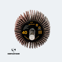 SurfSaviour Flap Wheels A/Oxide with Shaft. 40x20x6mm. P40 Grit. 10 Pack.
