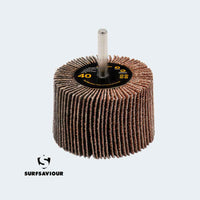 SurfSaviour Flap Wheels A/Oxide with Shaft. 60x40x6mm. Grit 40. 10 Pack.