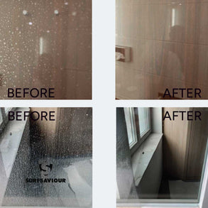 surfsaviour chemical-free glass cleaning before and after pictures