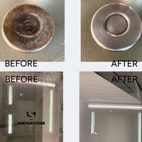 surfsaviour chemical-free stainless steel and glass cleaning before and after pictures