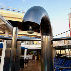 surfsaviour chemical-free stainless steel cleaning has cleaned a ship's outdoor pool shower head