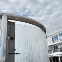 The pool-side shower on this ship has accumulated dirt, grease and limescale over a long period of time.