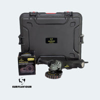SurfSaviour Pro+ Brushless Angle Grinder 125m 110V Kit. Includes 5 Pack SurfSaviour Revive Discs. Packed in IP67 Protective Case.